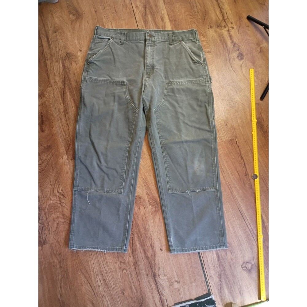 Carhartt B136 MOS Double Knee Pants Mens 38x30 Moss Green Dungaree